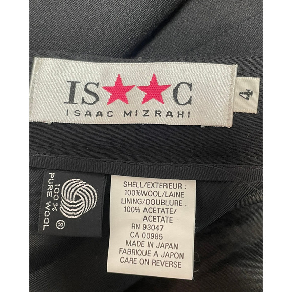 Isaac Mizrahi Sz 4 Pencil Skirt Black Wool Off-Center Back Slit 22"L Career Wear - Picture 7 of 7